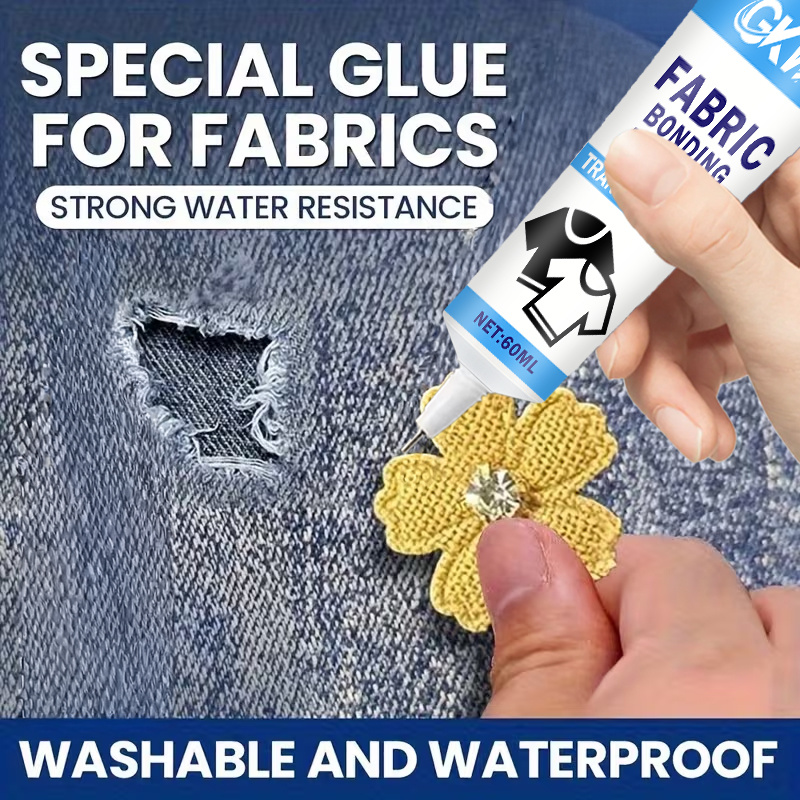 Fabric Glue Bond - Strong Fabric Glue, Transparent Washable Adhesive,