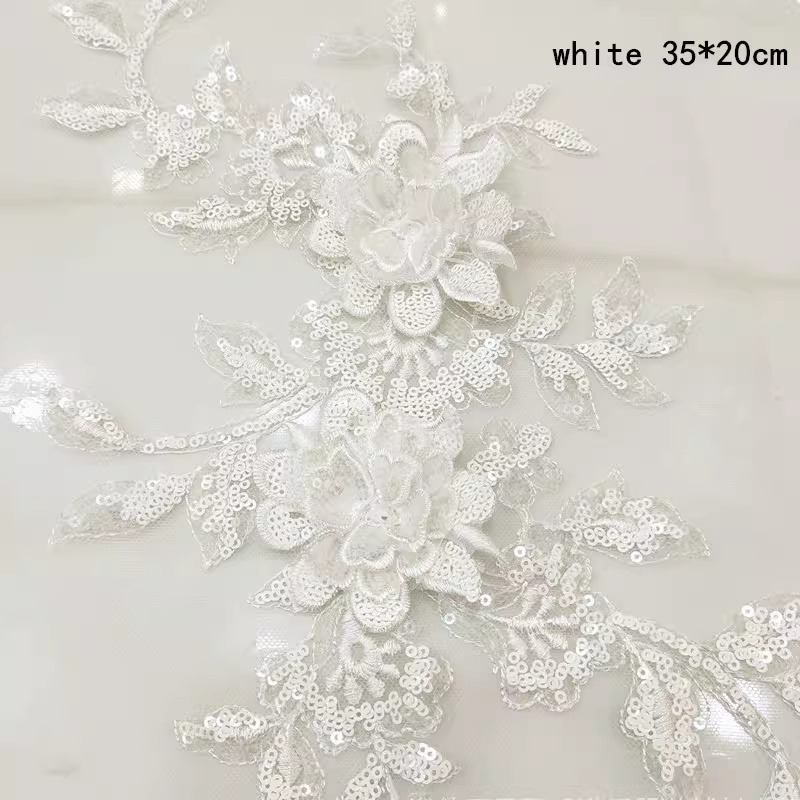 Sewing Embroidery Fabric - Multi Colored Sequins, Three-dimensional Flower Embroidery